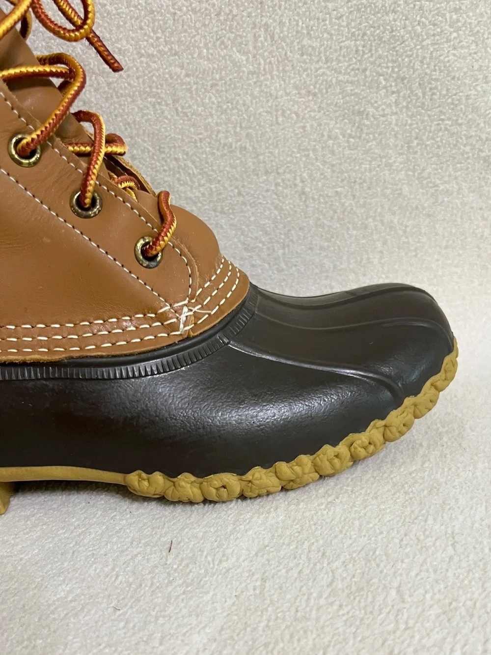 L.L.Bean Duck Hunting Bean Boots Brown Leather Waterproof Size 6 (Fits Like 7)